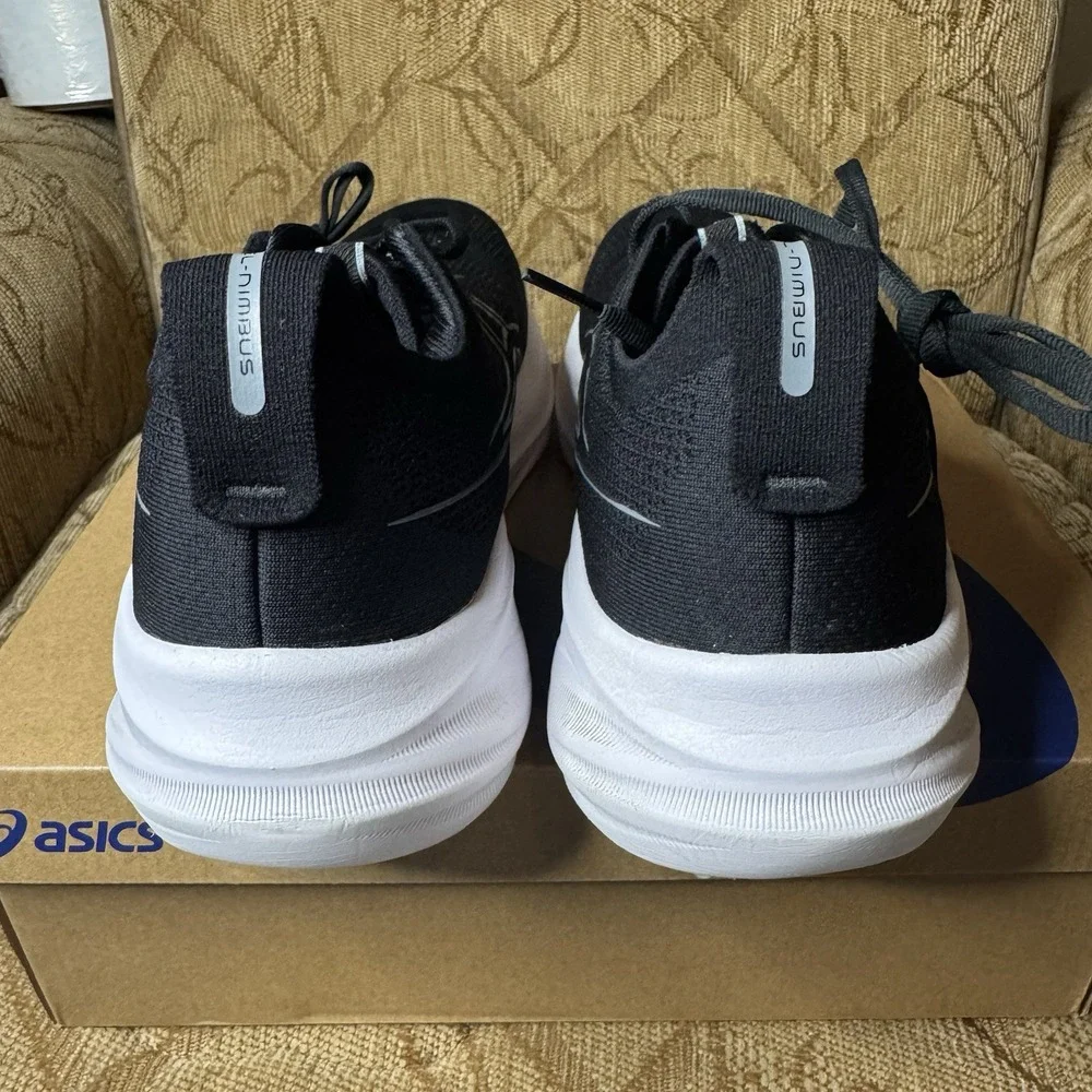 Asics Gel-Nimbus 26 Shoes Mens 10 Black Graphite Grey Road Race Running - Picture 6 of 12